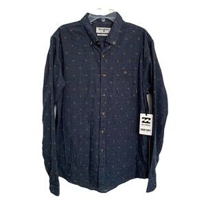 NWT Billabong Men's All Day Jacquard Long Sleeve Shirt Drip Dry No Iron Size S